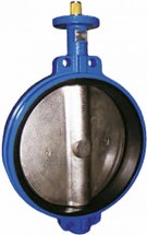 Затвор дисковый поворотный Dendor 017W Ду200 Ру16 межфланцевый, корпус - чугун, диск - чугун, уплотнение - EPDM, с голым штоком