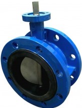 Затвор дисковый поворотный Dendor 021F Ду125 Ру16 фланцевый корпус - чугун, диск - чугун,голый шток