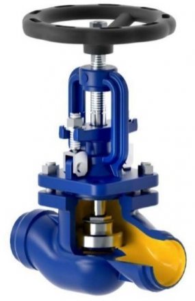 Клапан запорный ZETKAMA 217F Ру160 Тмах=550