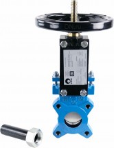 Задвижка шиберная СМО двухсторонняя AB-01-0350-HW(N)-E Ду350 Ру5 EPDM чугунная со штурвалом