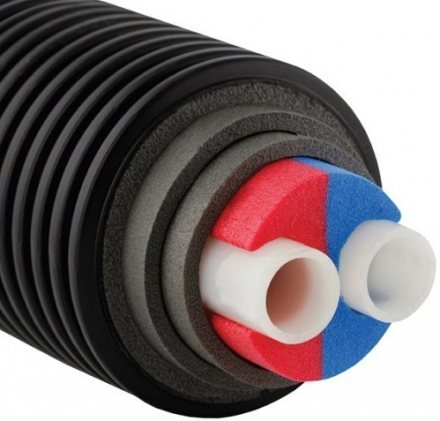 Труба теплоизолированная Ecoflex Thermo Twin PE-Xa черный Uponor