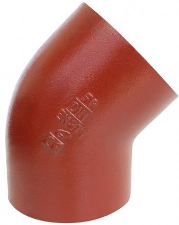 Отвод чугун SML Ду 150х45гр б/растр FP PREIS