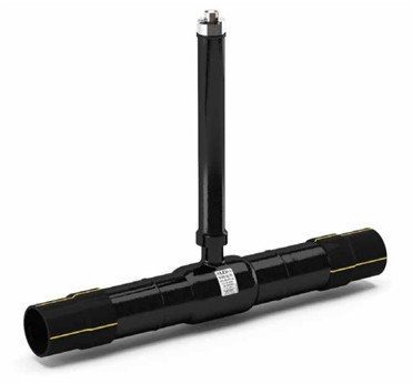 Кран шаровый LD газ КШЦПЭ Ду350 Ру16 под ПЭ патрубки п/п КШ.Ц.ПЭ.GAS.350.016.П/П.02