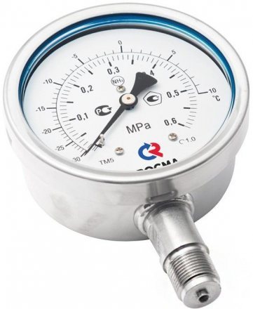 Манометр аммиачный коррозионностойкий РОСМА ТМ-521 NH3