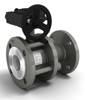 Кран шаровый с редуктором LD газ КШРФР Ду150 Ру16 фл п/п КШ.Р.Ф.Р.150.016.П/П.02