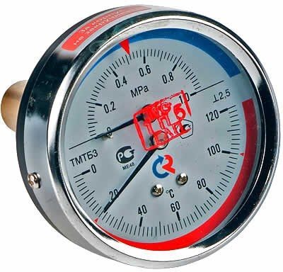 Термоманометр осевой ТМТБр 120C Росма