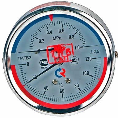 Термоманометр осевой ТМТБр 120C Росма
