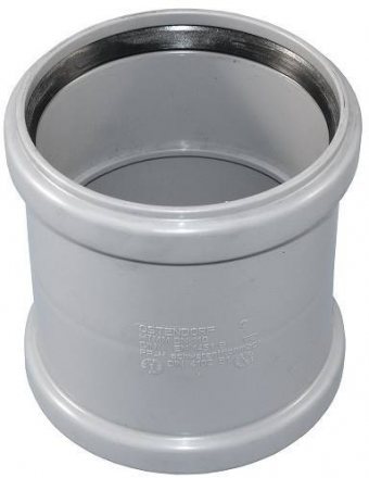 Муфта двухраструбная серая PP-H HT HTMM Ostendorf