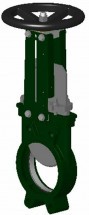 Задвижка шиберная Tecofi VG 4400-001N Ду450 Ру10 со штурвалом и невыдвижным штоком, корпус ковкий чугун, уплотнение нитрил