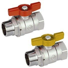 Кран шаровой латунный хром газ R254D Ду10