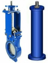 Задвижка шиберная DN.ru GGG40-SS304-NBR-2W-ISO Ду125 Ру10 с голым штоком и невыдвижным шпинделем, с колонкой управления F10 (ОСТ тип А, Б) 800 мм, управление под электропривод