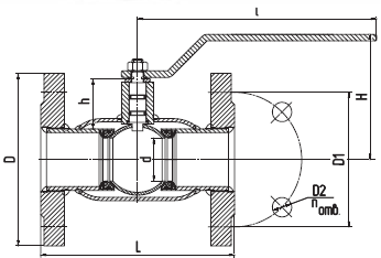 Кран шаровой стальной LD Energy Ру16 фл