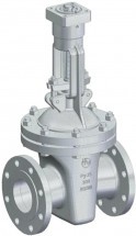Задвижка клиновая ЧАЗ ЗКЛПЭ-25 30с964нж ГАЗ Ду300 Ру25 фланцевая, корпус - сталь, уплотнение - ТРГ, под привод