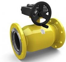 Кран шаровой сталь LD газ КШ.Ц.Ф.Р фланц с редуктором п/п