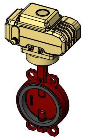 Затвор поворотный дисковый TECOFI межфл. VPI с электроприводом TECOFI 1ф-230V Ру16