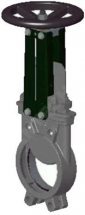 Задвижка шиберная односторонняя Tecofi VG6400-001EP Ду600 Ру10 межфланцевая нержавеющая, уплотнение - EPDM, со штурвалом