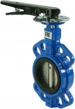 Затвор дисковый поворотный DN.ru WBV1413E-2W-Fb-H Ду80 Ру16, корпус -чугун GGG50, диск - чугун GGG40, уплотнение - EPDM, с рукояткой