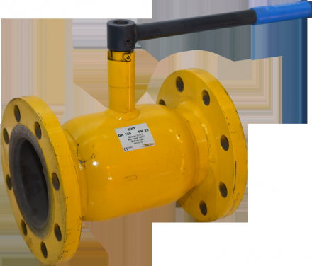 Кран шаровой стальной газ DZT Ру25 фл BROEN