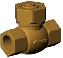 Клапан обратный подъемный TECOFI муфта бронза упл. PTFE Ру25