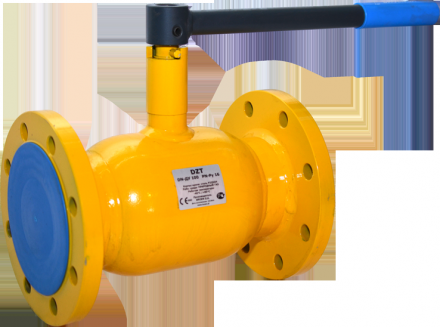 Кран шаровой стальной газ DZT Ру16 фл BROEN