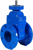 Задвижка клиновая REON RSV02 Ду500 Ру16 с обрезиненным клином, фланцевая синяя, корпус - чугун, уплотнение - EPDM, с голым штоком