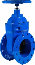 Задвижка клиновая REON RSV03 Ду400 Ру10 с обрезиненным клином, фланцевая синяя, корпус - чугун, уплотнение - EPDM