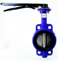 Затвор дисковый поворотный Dendor 017W(нж) Ду150 Ру16 межфланцевый чугунный с рукояткой