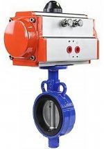 Затвор дисковый поворотный DN.ru AL-316L-EPDM Ду25 Ру16 с пневмоприводом SA-083 с возвратными пружинами