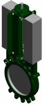 Задвижка шиберная ножевая Tecofi VG 4400-004N Ду600 Ру10 под э/п и выдвижным штоком, корпус ковкий чугун, уплотнение нитрил