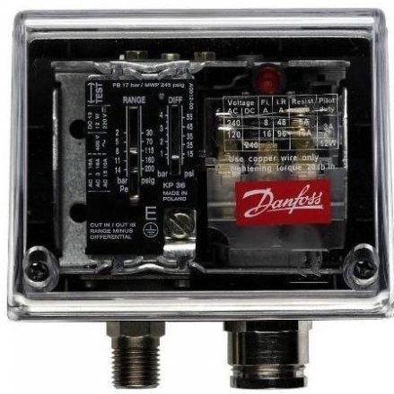 Реле давления KP/KPI в корпусе IP 55, Danfoss