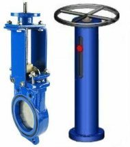 Задвижка шиберная DN.ru GGG40-SS304-NBR-2W-ISO Ду250 Ру10 с голым штоком и невыдвижным шпинделем, с колонкой управления F14 (ОСТ тип В) 800 мм, управление штурвал