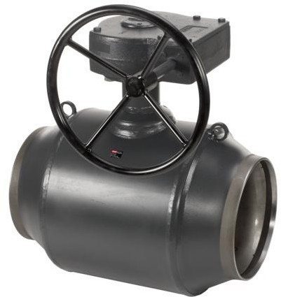 Кран шаровой стальной JIP Premium WW Ру25 под приварку с редуктором Danfoss