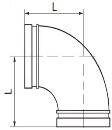 Грувлочное колено мод.90L x 90° 34,4 бар, оцинкованное, FM/UL