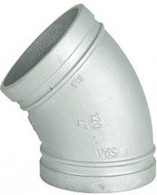 Грувлочное колено мод.120L x 45° 34,4 бар, оцинкованное, FM/UL