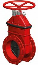 Задвижка клиновая Tecofi VOC4241R2C Ду350 Ру10/16 фланцевая, корпус - чугун, уплотнение - EPDM, обрезиненный клин, Тмакс=100°С, со штурвалом и механическими датчиками