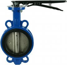 Затвор дисковый поворотный DN.ru WBV1413E-2W-Fb-H Ду125 Ру16, корпус -чугун GGG50, диск - чугун GGG40, уплотнение - EPDM, с рукояткой