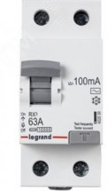 Автомат. выключатель дифференц. (ВДТ) Legrand RX3 100мА 2р 230В AС 4.5кА