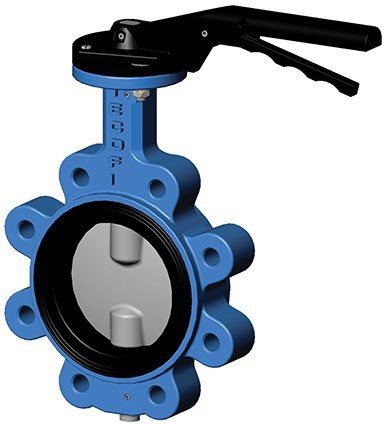 Затвор дисковый поворотный VP3649-02EP с резьб проушинами Tecofi